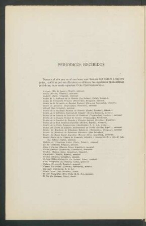 Periódicos recibidos