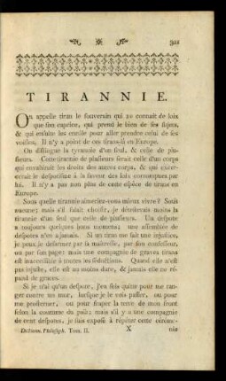 Tirannie. - Tolerance.