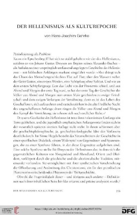 Der Hellenismus als Kulturepoche