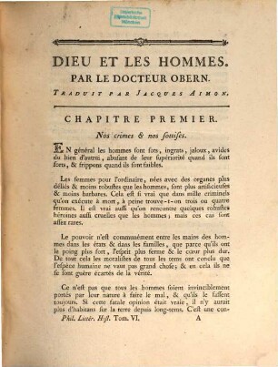Collection Complette Des Oeuvres de M. De Voltaire, 28. Mélanges Philosophiques, Littéraires, Historiques, &c. ; T. 6