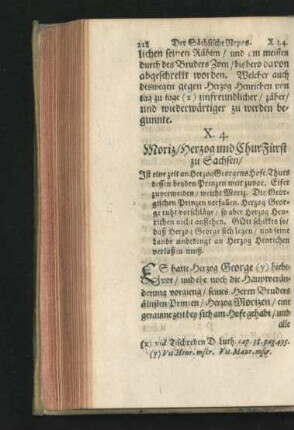 4. Moriz/ Herzog und ChurFürst zu Sachsen.
