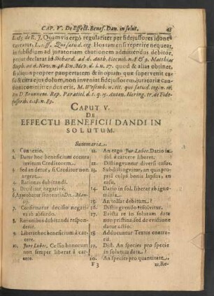 Caput V. De Effectu Beneficii Dandi In Solutum.