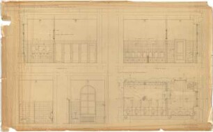 Troost, Paul Ludwig; München, Arcisstr. 12; Führerbau der NSDAP - Herrenabort im Hauptgeschoss, Südost (Grundriss; Schnitte)