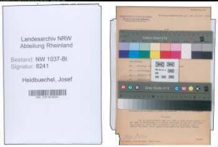 Entnazifizierung Josef Heidbuechel , geb. 14.08.1900 (Angestellter)