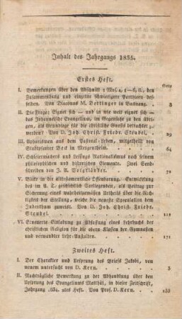 205-206 Inhaltsverzeichnis des Jahrgangs 1835