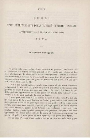 Sugli spazi pluritangenti delle varietà cubiche generali appartenenti allo spazio di 4 dimensioni