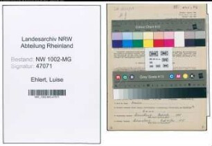 Entnazifizierung Luise Ehlert , geb. 15.10.1899 (Kellnerin)