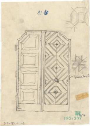 Fischer, Theodor; Würzburg, Münsterplatz; Sparkasse - Tür (Ansicht)