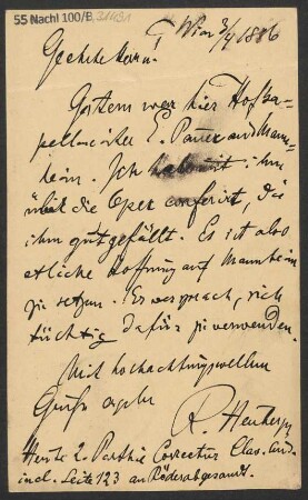 Brief an B. Schott's Söhne : 03.04.1886