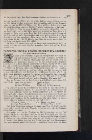 Hamburger Kirchspiel- und Straßennamen im Volksmund