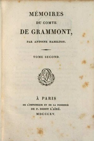 Mémoires du comte de Grammont, 2