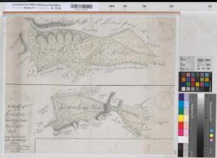 Borgholzhausen (Borgholzhausen) Vermessung der Krusen-, Kaninchen- und Meyerwischheide (östlich Haus Brinke) 1772 o.M. 43 x 54 kol. Zeichnung M. Christian Ludolph Reinhold Spez.Verz. Markenkarten X Nr. 2
