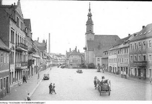 Lunzenau (Kreis Mittweida), Marktplatz - Rentner an der Zwickauer Mulde - Schwimmbad - Sanatorium, August 1951 - September 1956