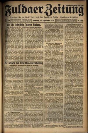 Ausgabe vom Mittwoch, den 18. September 1929.