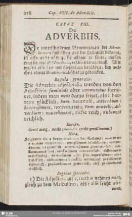 Caput VIII. De Adverbiis