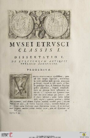 Musei Etrusci Classis I. Dissertatio I. De etruscorum antiquis publicis aedificiis