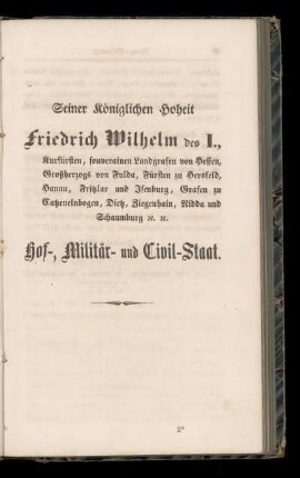 Hof-, Militär- und Civil-Staat.