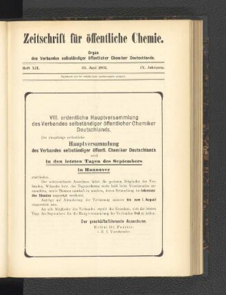 Heft XII. 30. Juni 1903.