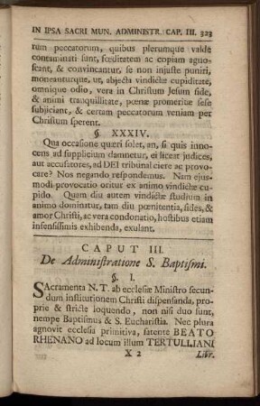 Caput III. De Administratione S. Baptismi.