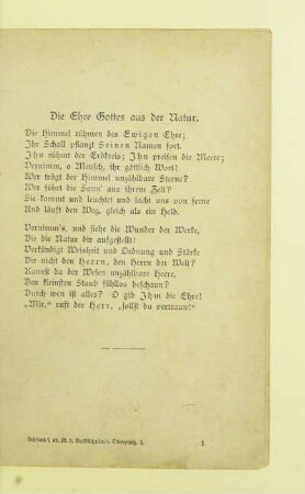 Die Ehre Gottes aus der Natur