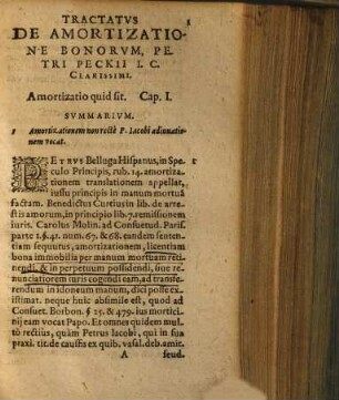 Tractatvs De Amortizatione bonorvm, A Principe Impetranda : Adjecta sunt Summaria & Index copiosus