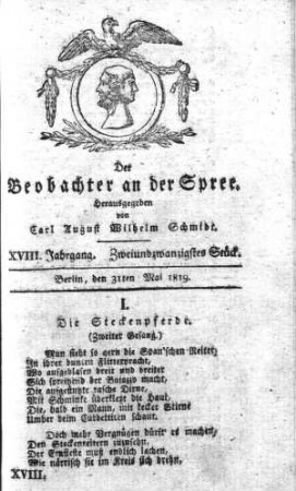 22. Stueck, 31. Mai 1819