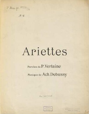 Ariettes : paroles de P. Verlaine. 6