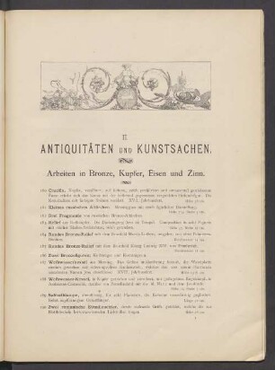 II. Antiquitäten und Kunstsachen