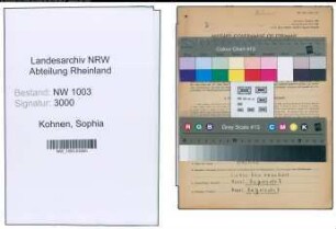 Entnazifizierung Sophia Kohnen , geb. 29.05.1906 (Schneiderin)