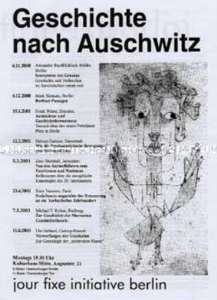 Programm der Veranstaltungsreihe "Geschichte nach Auschwitz"