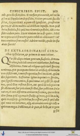 De Extraordinariis Generibus epistolarum
