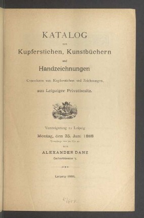 Kupferst., Kunstbücher, Handzeichn. u. s. w. aus Leipziger Privatbesitz : 25.6.