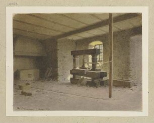 Raum mit Weinpresse in Marienhausen