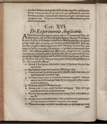 Cap. XVI. De Experimentis Anglicanis.