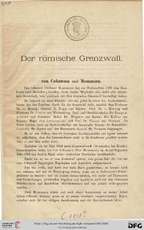 Der römische Grenzwall
