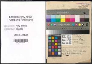 Entnazifizierung Josef Dolle , geb. 03.03.1902 (Behoerdenangestellter)