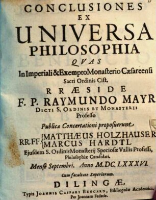 Conclusiones ex universa philosophia
