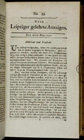 No. 39. Den 14ten May 1790.