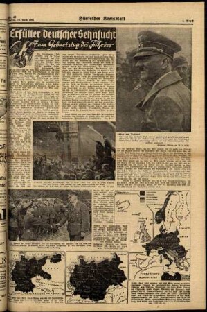 Zweite Ausgabe vom Freitag, den 18. April 1941.