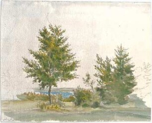 Neureuther, Lorenz; Landschaftskizzen - Landschaft am Wasser (Ansicht)