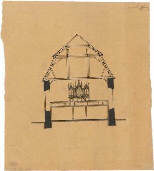 Dolmetsch, Heinrich; Herrenalb; Ev. Pfarrkirche, Restaurierung - Alter Zustand - Westseite (Querschnitt)