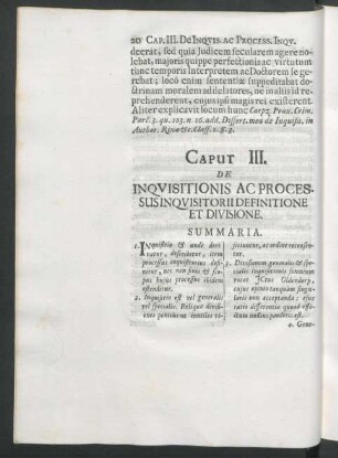 Caput III. De Inquisitionis Ac Processus Inquisitorii Definitione Et Divisione