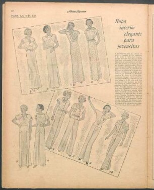 Ropa interior elegante para jovencitas [Dibujos] : Para la mujer