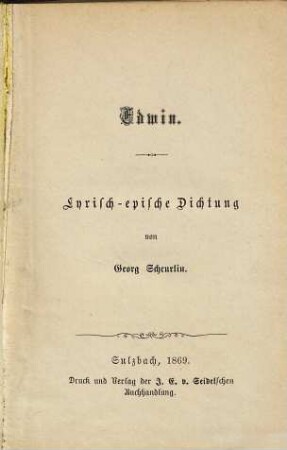 Edwin : lyrisch-epische Dichtung