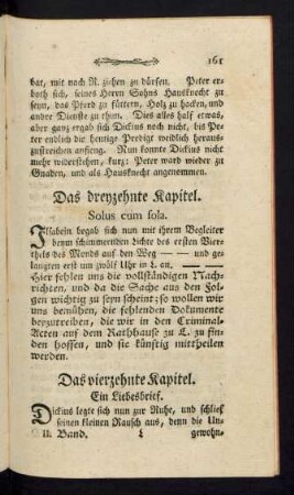 Das dreyzehnte Kapitel. Solus cum sola.