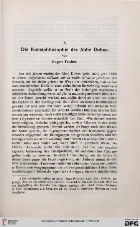 Die Kunstphilosophie des Abbé Dubos