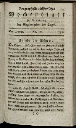 No. 18. Den 4. May. 1799.