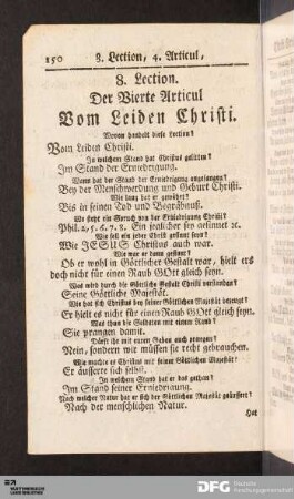 8. Lection. Der Vierte Articul Vom Leiden Christi.