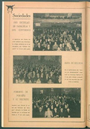[Vista de la velada artística organizada por la sociedad] Pro Escuelas en Parradea y sus contornos