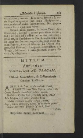Metrum. Anni 1620.